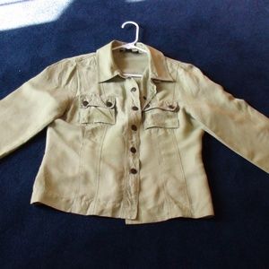 Green Linen Blend Jacket